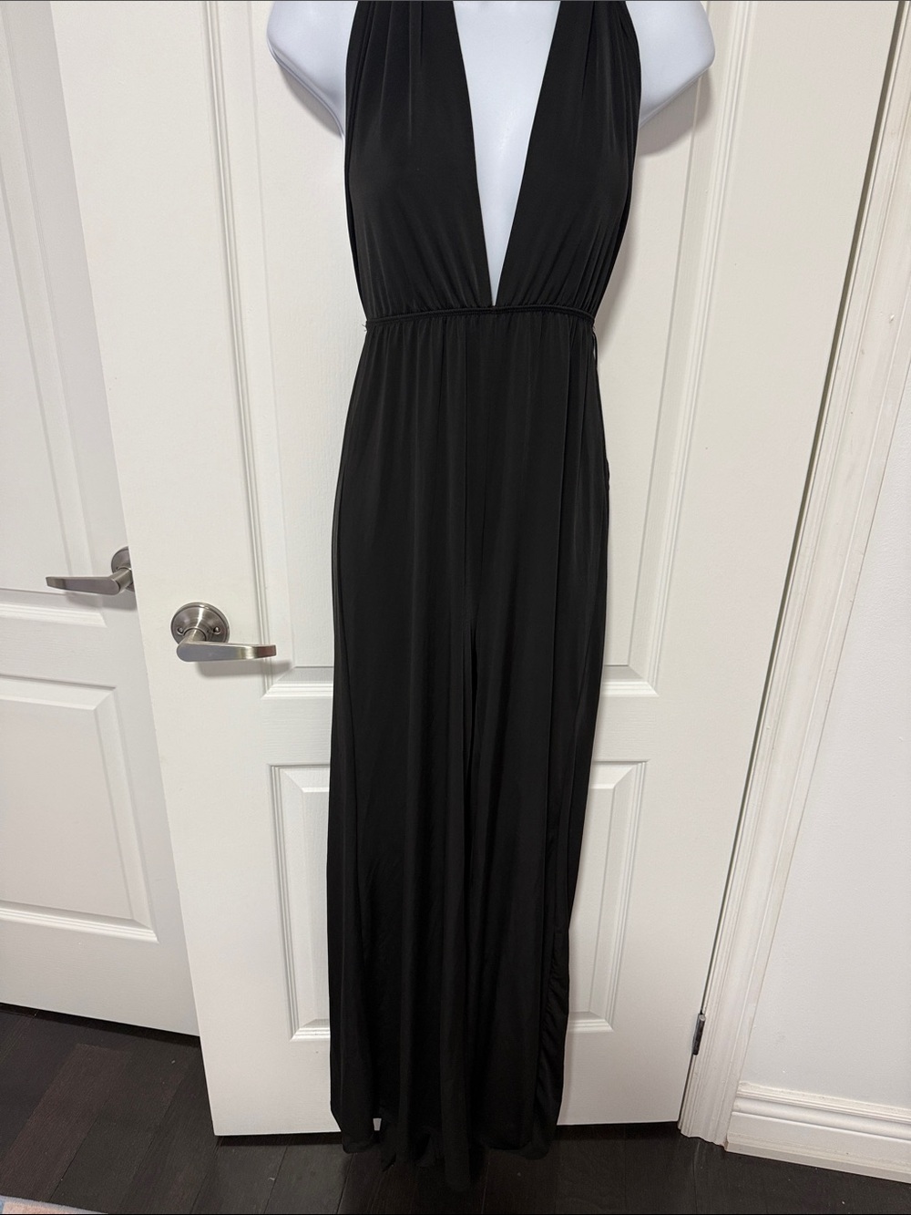 Revamped Black Multi Tie Jumpsuit size small - Picture 3 of 4